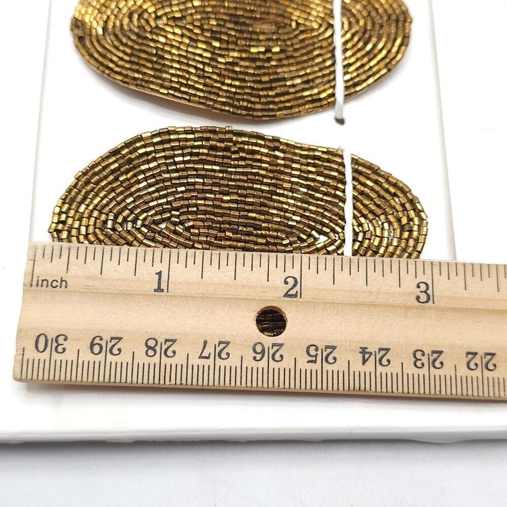 Zara Beaded Statement Earrings Oval Design Gold Tone 4340/206/303 - Picture 5 of 5